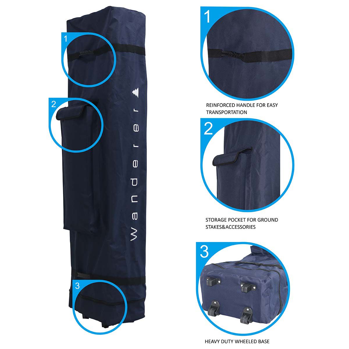 Wanderer Anti-Pooling Pro 6x3m Gazebo with Carry Bag, , bcf_hi-res