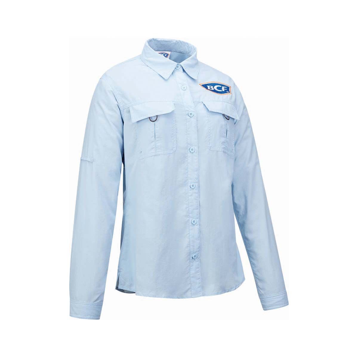 BCF Women&rsquo;s Long Sleeve Fishing Shirt, Blue, bcf_hi-res
