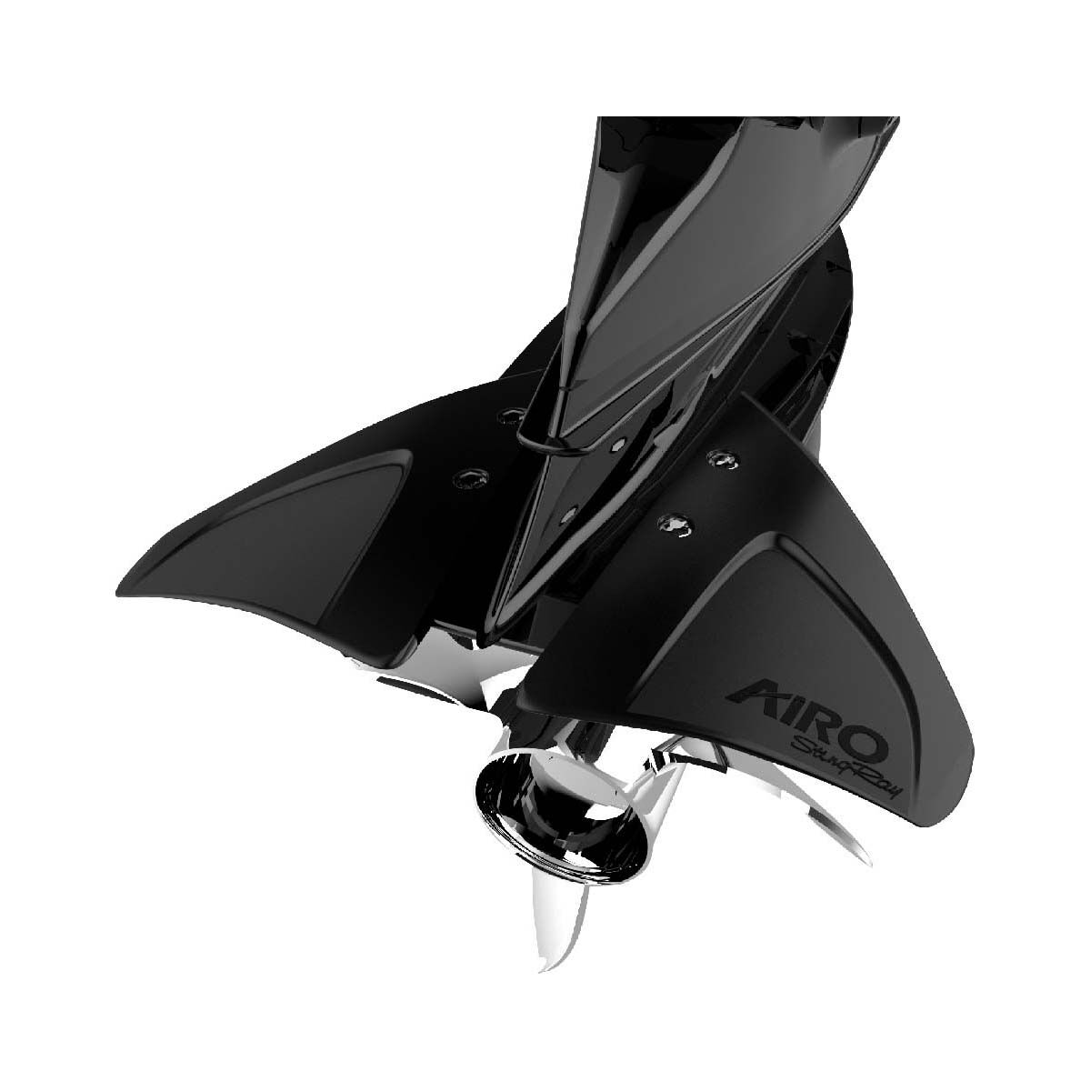 Stingray Airo Hydrofoil Outboard Stabiliser 2 Piece Black, , bcf_hi-res