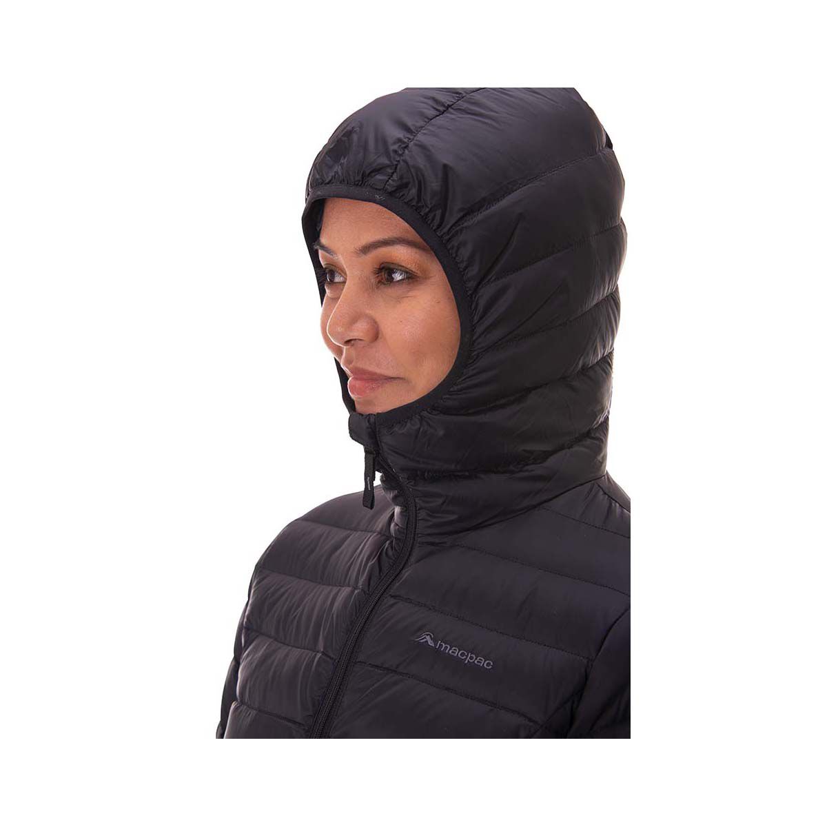Macpac Women's Uber Light Long Jacket Black 8, Black, bcf_hi-res