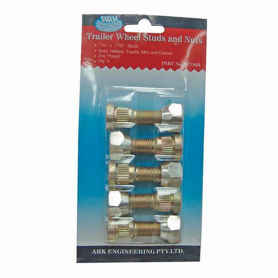 ARK Trailer Wheel Studs and Nuts 7/16in x 1 5/8in 5 Pack, , bcf_hi-res