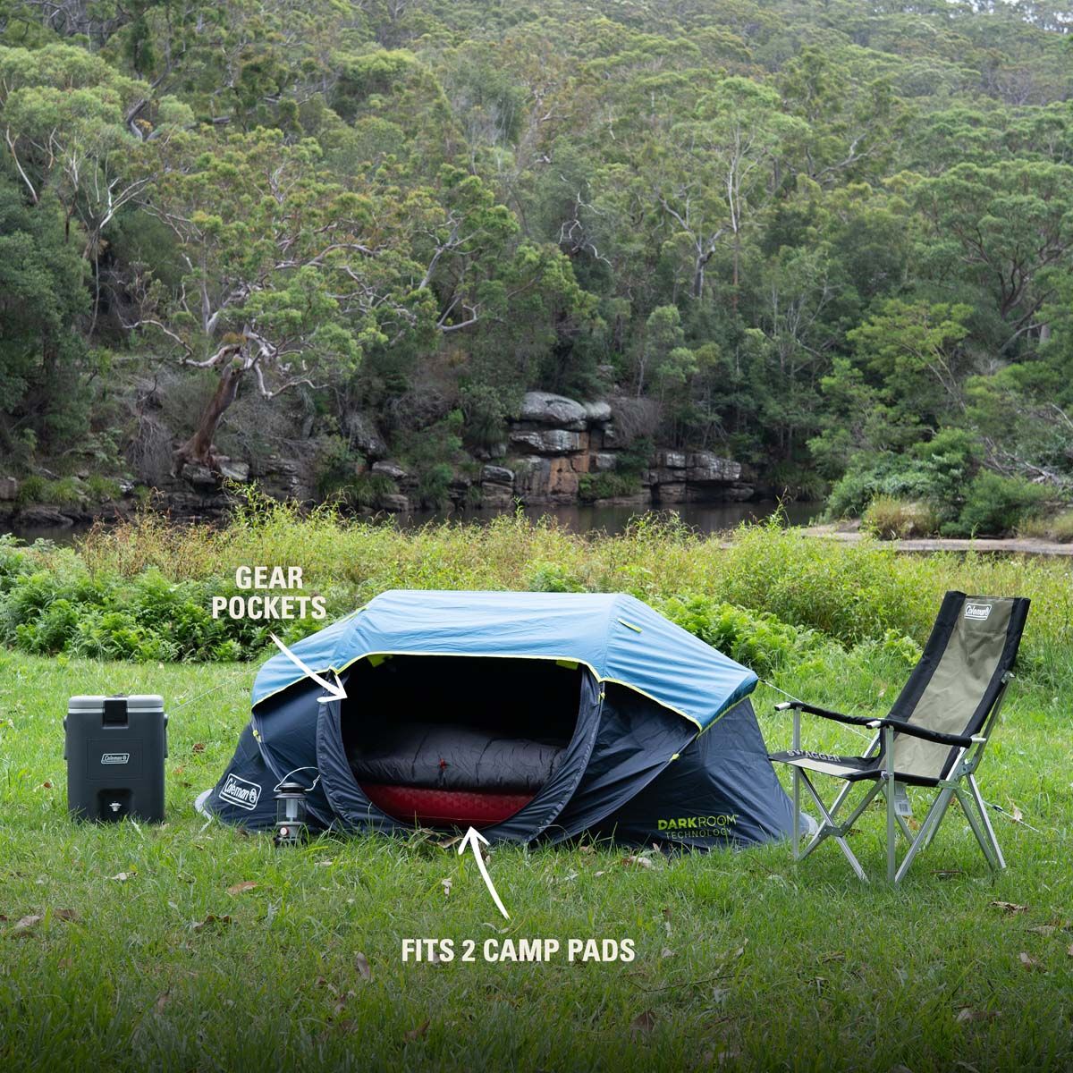 Coleman Darkroom Pop Up Tent 2 Person, , bcf_hi-res