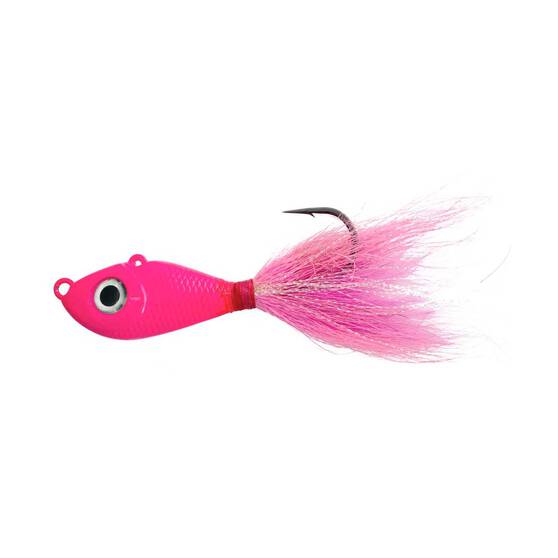 Mustad Big Eye Bucktail Jig Lure 3oz Pink, Pink, bcf_hi-res