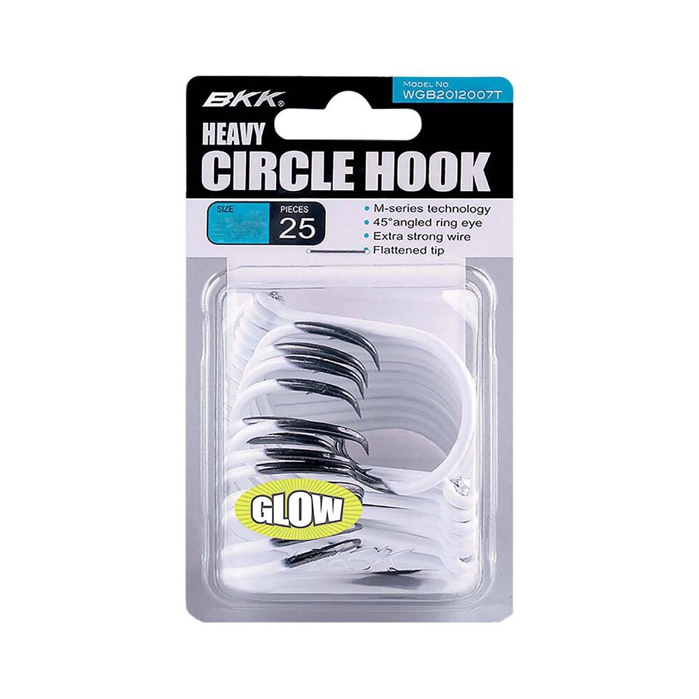 BKK Heavy Circle Hook 25 Pack Glow 6/0