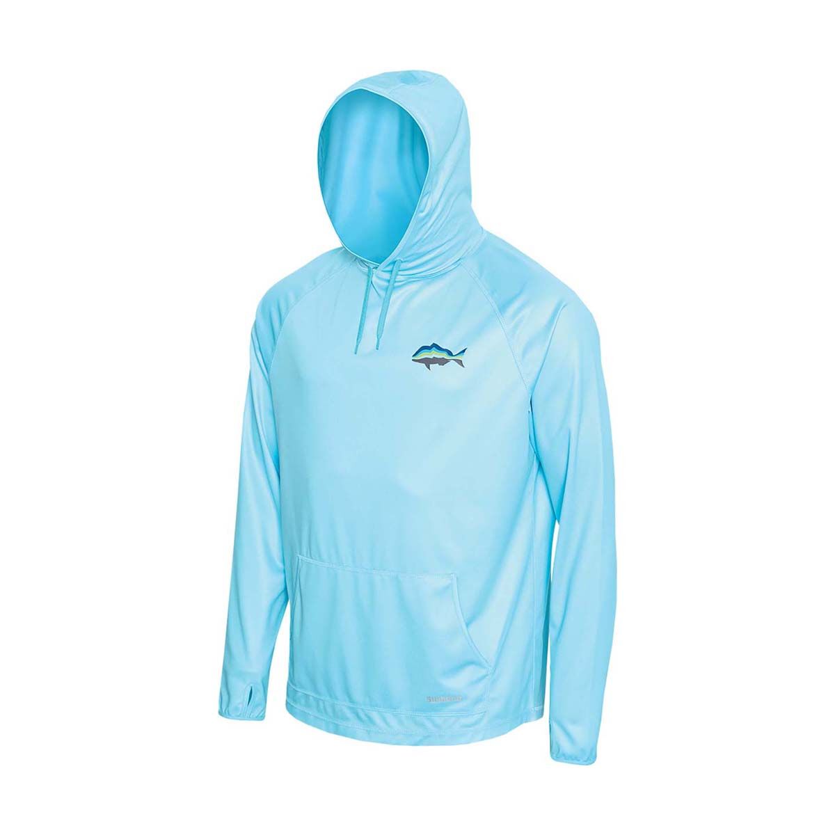 Shimano Men's Snapper Hooded Long Sleeve Sun Tee, Blue Snapper, bcf_hi-res