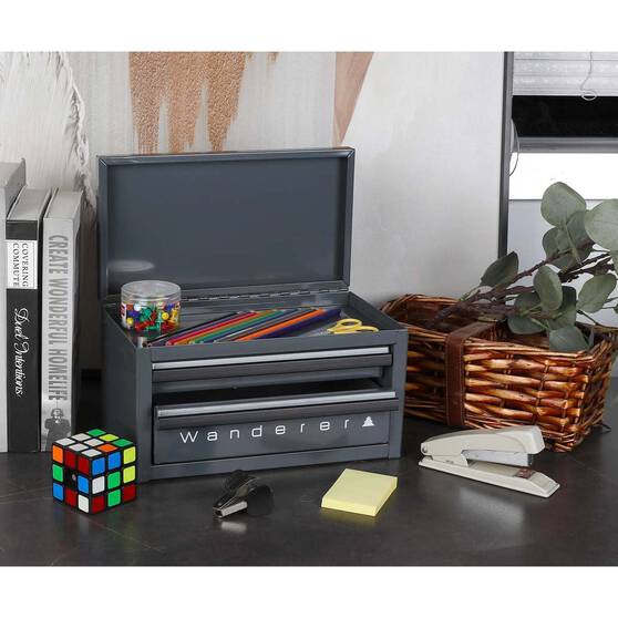 Wanderer Mini Gear Cabinet 2 Drawer Charcoal, Charcoal, bcf_hi-res