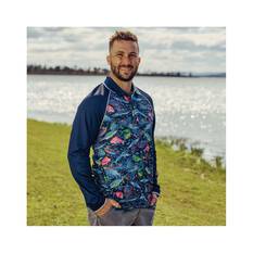 TradeMutt Men’s The Bust Up Long Sleeve Polo, Multi, bcf_hi-res