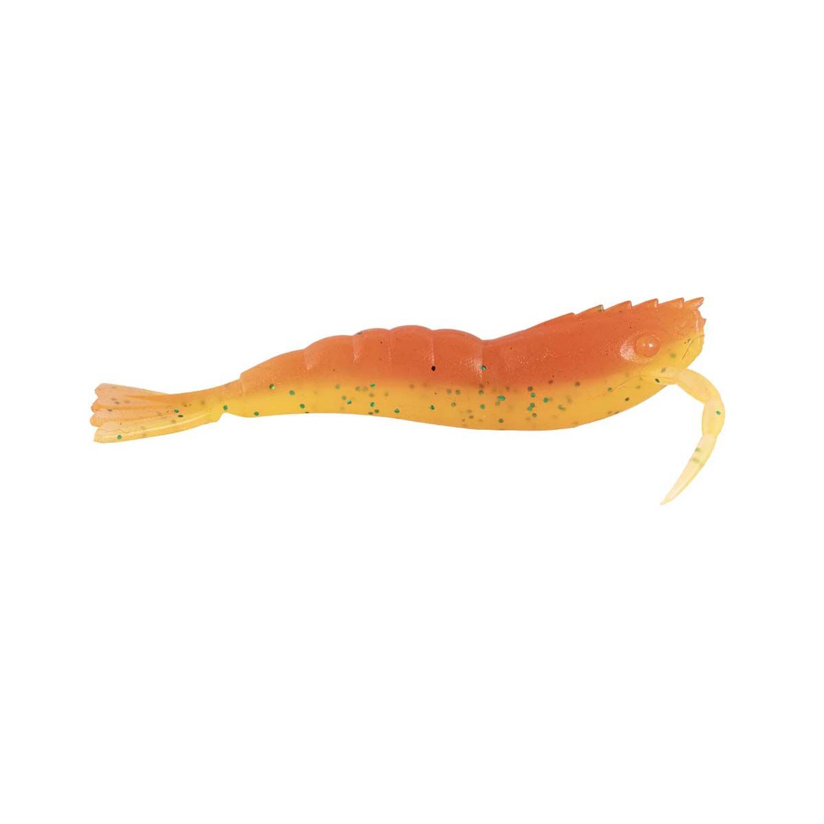 Berkley PowerBait Shrimp Soft Plastic Lure 2in Pumpkin Chartreuse, Pumpkin Chartreuse, bcf_hi-res