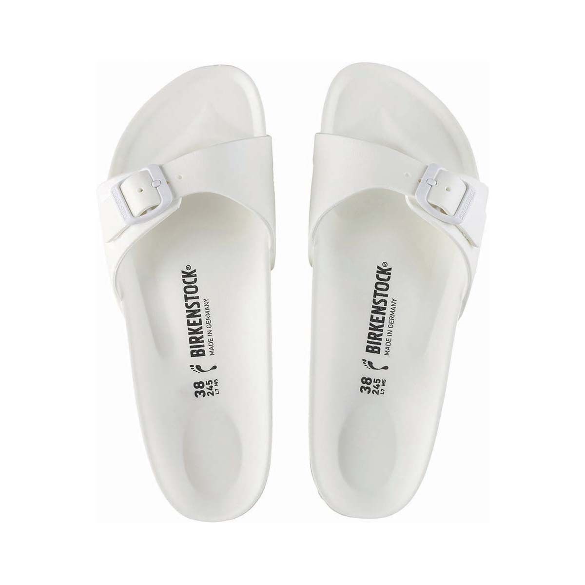 Birkenstock Unisex Madrid Narrow EVA Sandals, White, bcf_hi-res