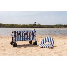 Wanderer Flat Fold Beach Cart 100kg Nautical Stripe, , bcf_hi-res
