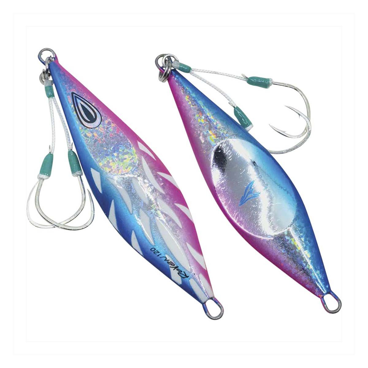 Ocean's Legacy Roven Rigged Jig Lure 160g Blue Pink Silver, Blue Pink Silver, bcf_hi-res