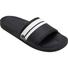 Quiksilver Men's Rivi Slides, Black / White, bcf_hi-res