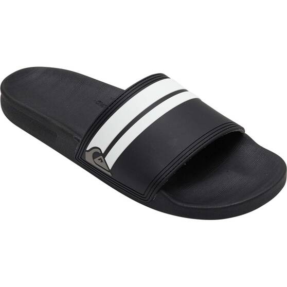 Quiksilver Men's Rivi Slides, Black / White, bcf_hi-res