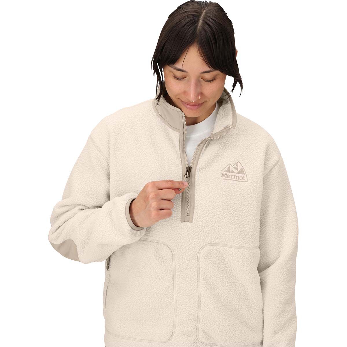 Marmot Women's Wanderer High Pile Fleece Pullover Bark XS, Bark, bcf_hi-res