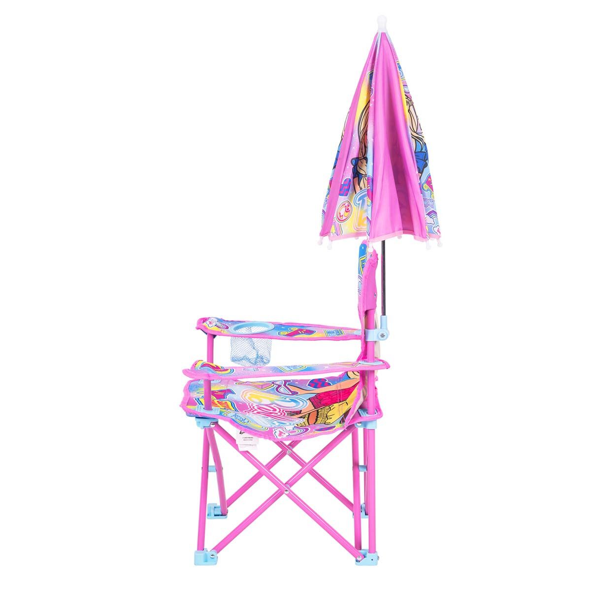 Barbie Kids Camp Chair with Umbrella 30kg, , bcf_hi-res