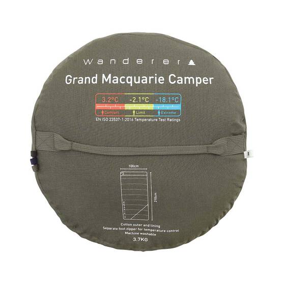 Wanderer Grand Macquarie +3.2C Cotton Camper Sleeping Bag, , bcf_hi-res