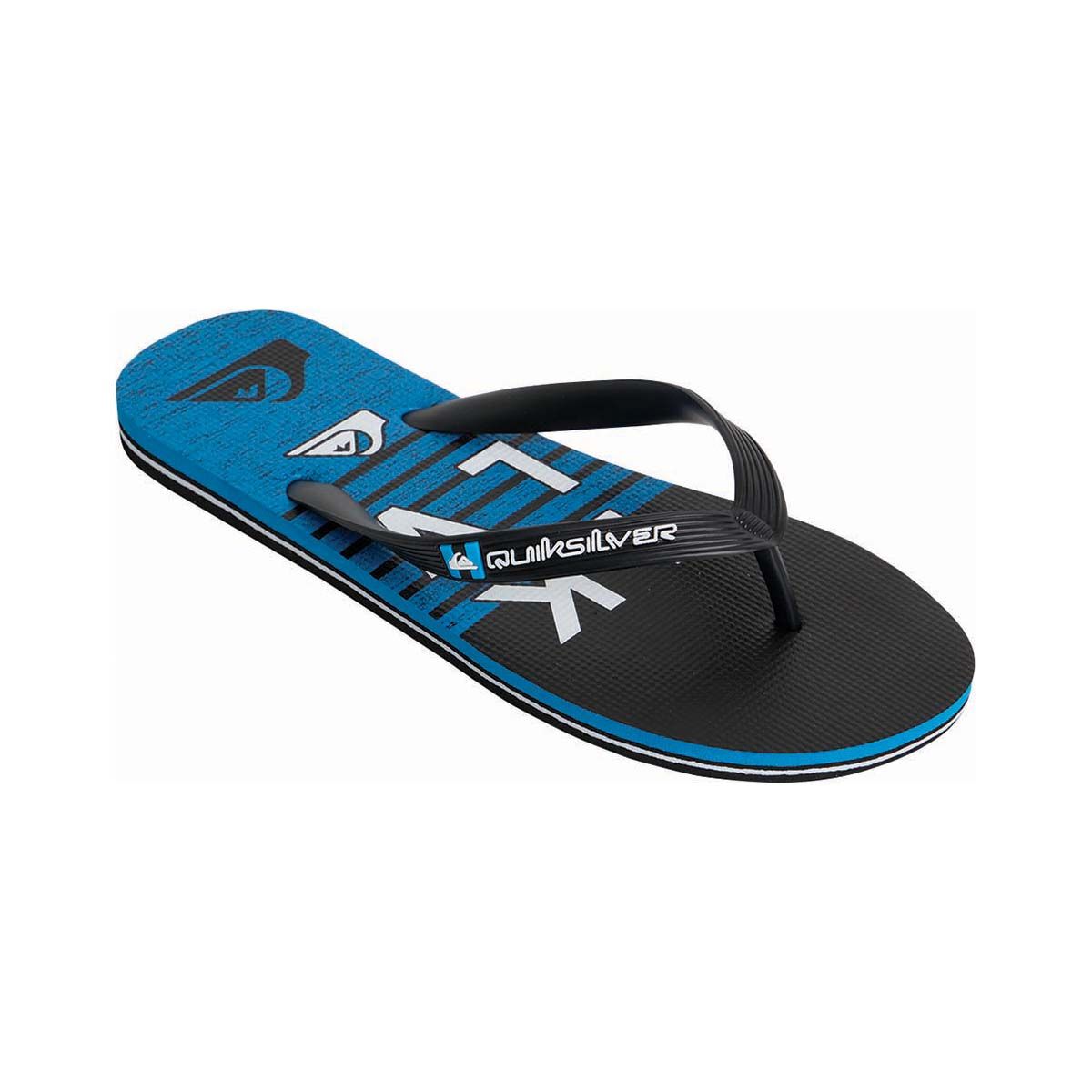 Quiksilver Men&rsquo;s Moncata Wordmark Thongs Black / Blue 8, Black / Blue, bcf_hi-res
