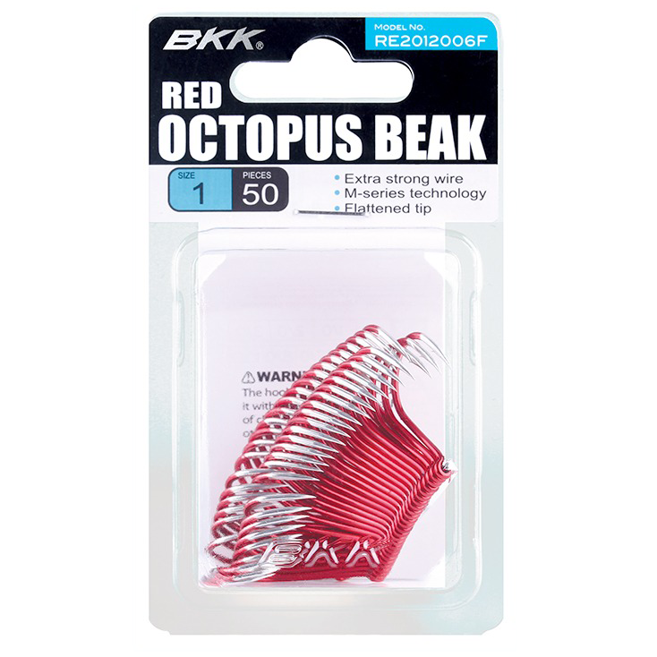BKK Octopus Beak Hook Red Bulk 50 Pack, , bcf_hi-res