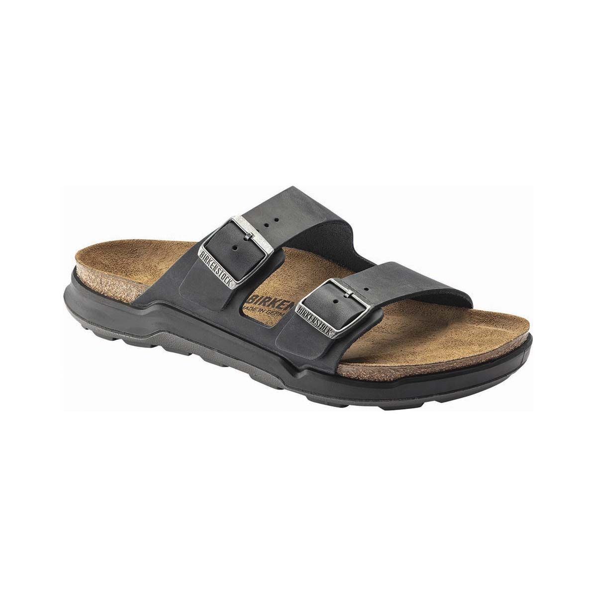 Birkenstock Men's Arizona Cross Town Sandals Black Waxy/Oil 39, Black Waxy/Oil, bcf_hi-res