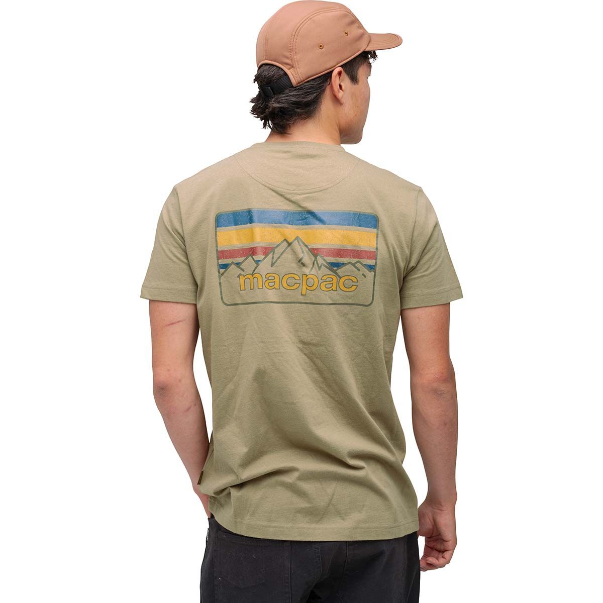 Macpac Men's Mountain in the Sky Short Sleeve T-Shirt, Kelp, bcf_hi-res