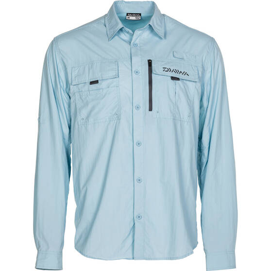 Daiwa Men's Long Sleeve Fishing Shirt Blue 2XL