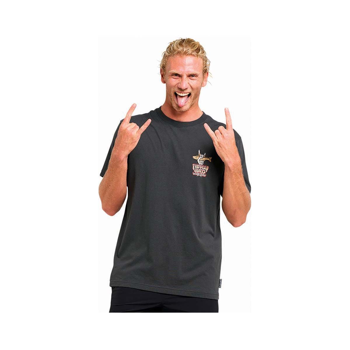 The Mad Hueys Men&rsquo;s Bass Rocker Short Sleeve Shirt, Vintage Black, bcf_hi-res