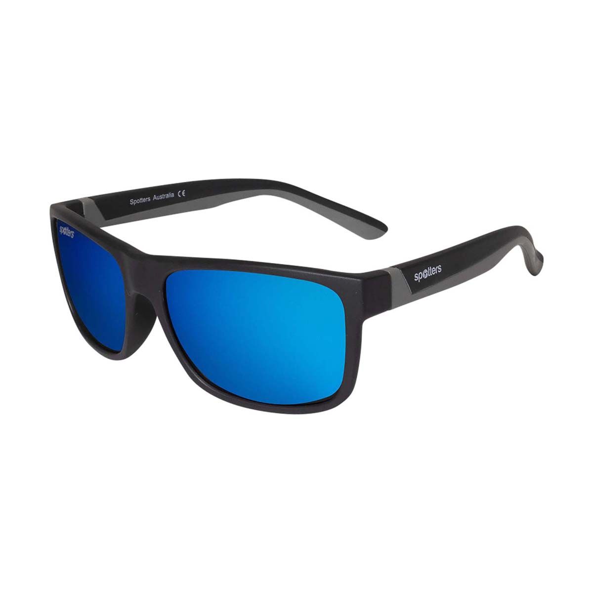Spotters Wombat Kids' Sunglasses Matte Black with Blue Mirror Lens, , bcf_hi-res