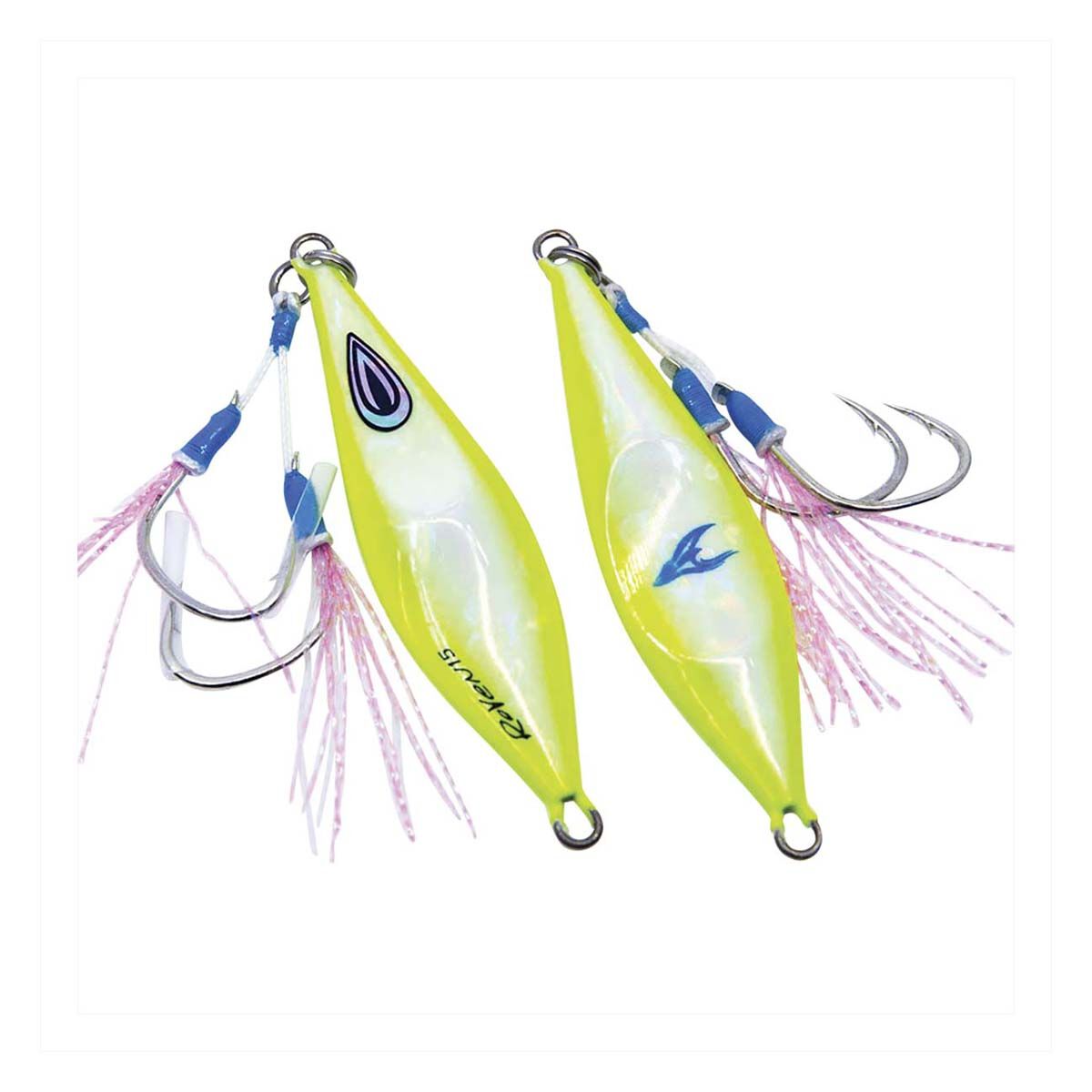 Ocean's Legacy Roven Rigged Jig Lure 25g Lemonade Glow, Lemonade Glow, bcf_hi-res