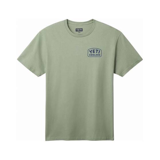YETI Coolers® Men's Reelin’ Feelin' Fishing Short Sleeve Tee, Olive, bcf_hi-res