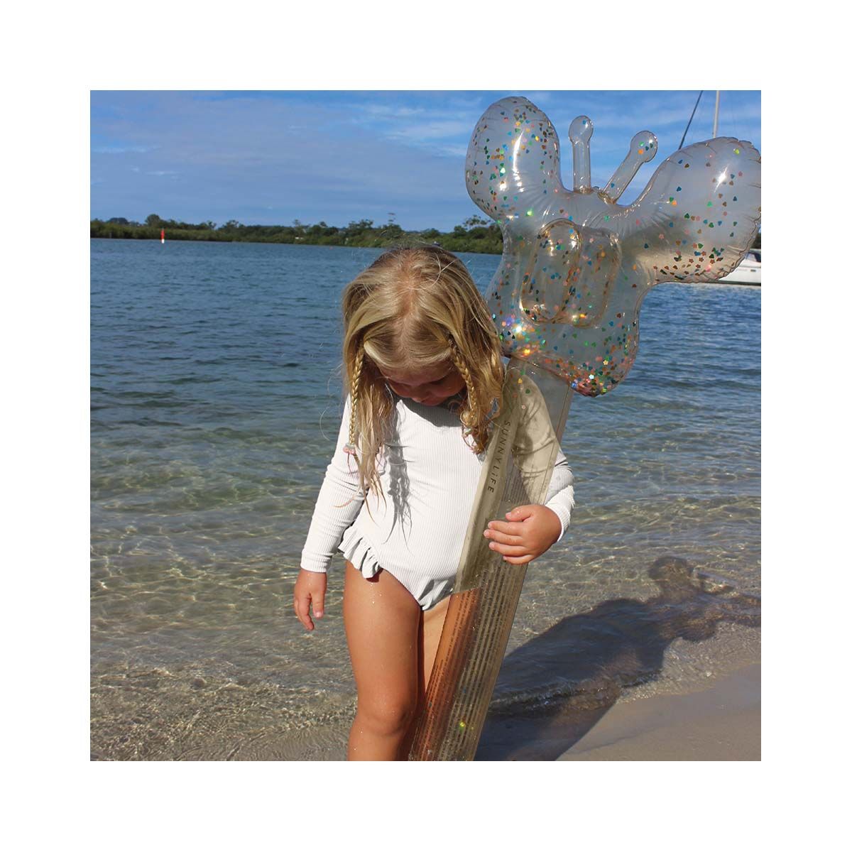 SUNNYLiFE Cotton Candy Glitter Inflatable Pool Noodle 2 Pack, , bcf_hi-res