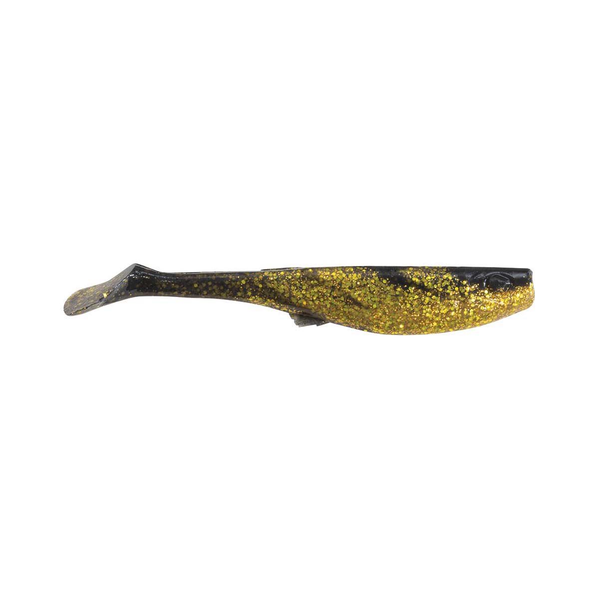 Berkley Gulp! Paddletail Shad Soft Plastic Lure 6in Black / Gold, Black / Gold, bcf_hi-res