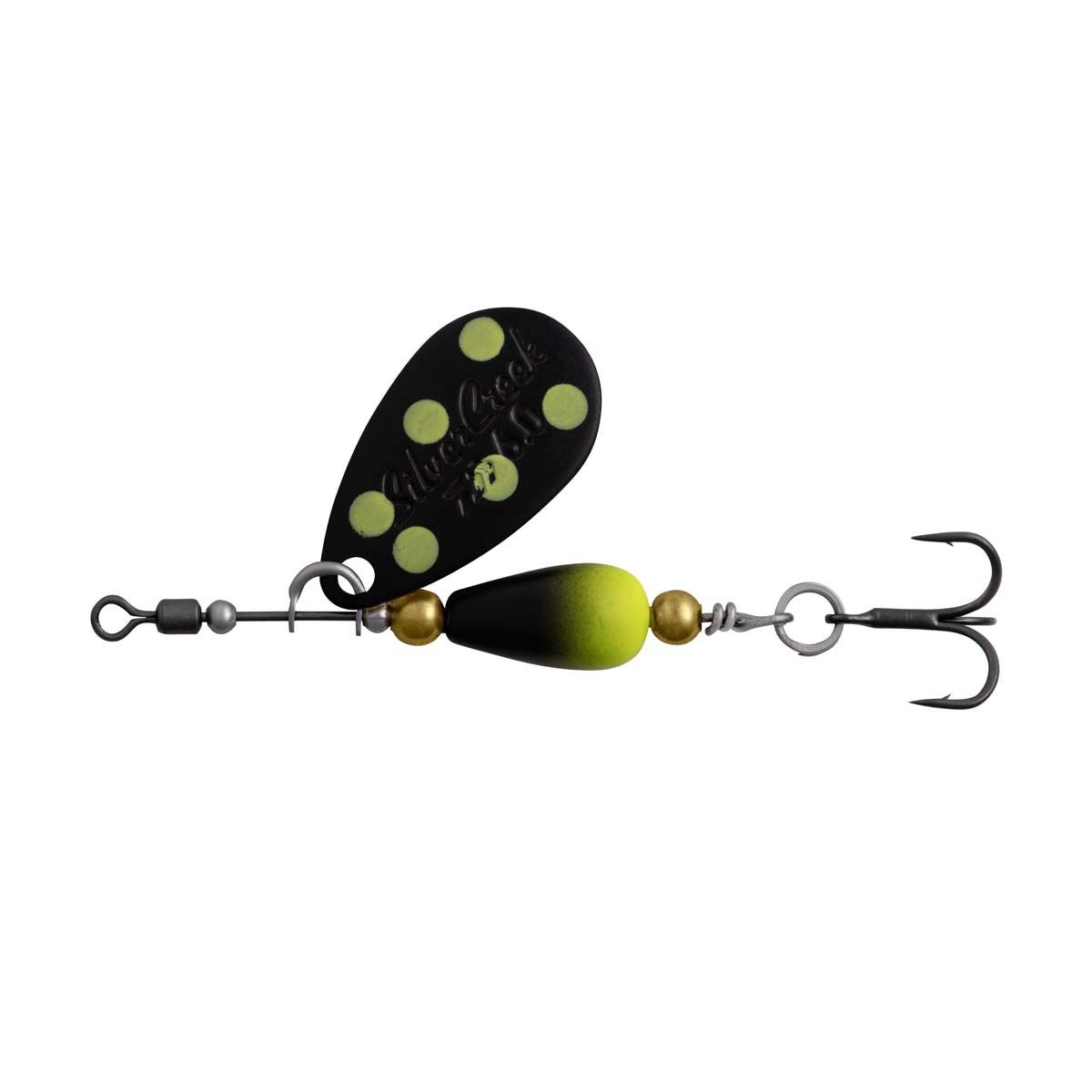 Daiwa Silvercreek Spinner 6g Black Chartreuse Dot, Black Chartreuse Dot, bcf_hi-res