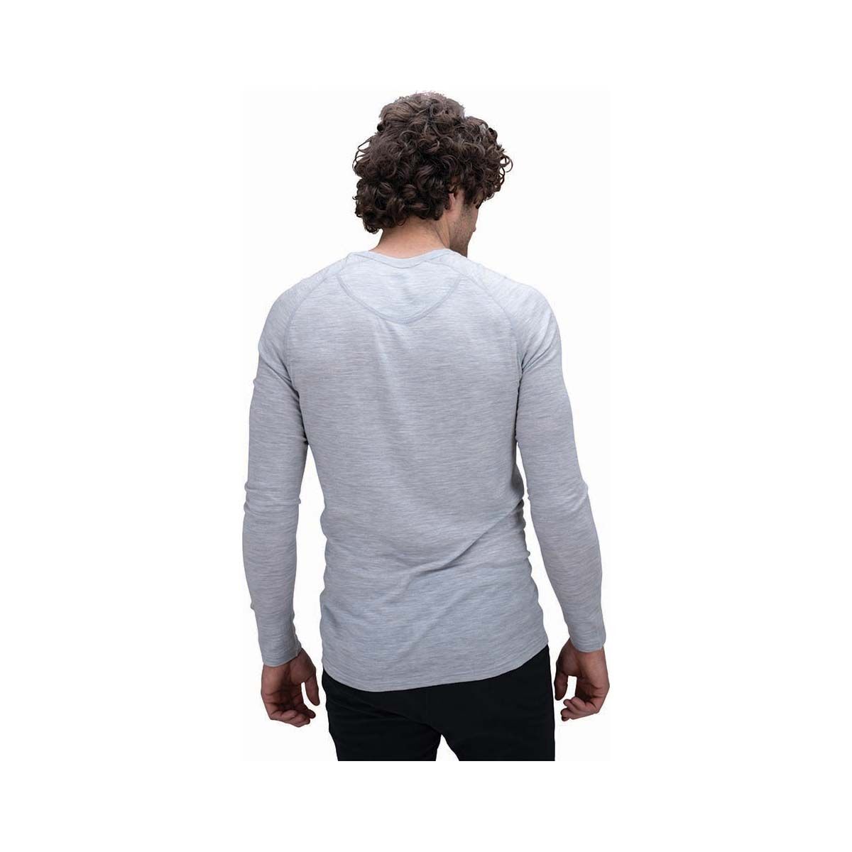 Macpac Men's 150 Merino Long Sleeve Top, Light Grey Marle, bcf_hi-res