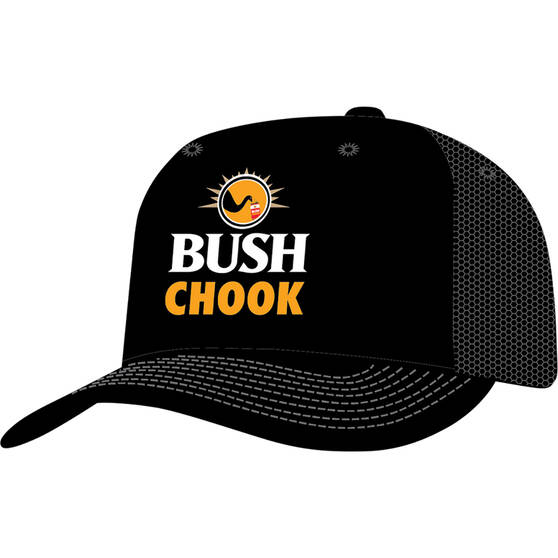 Bush Chook Men's Black Chook Trucker Cap, , bcf_hi-res