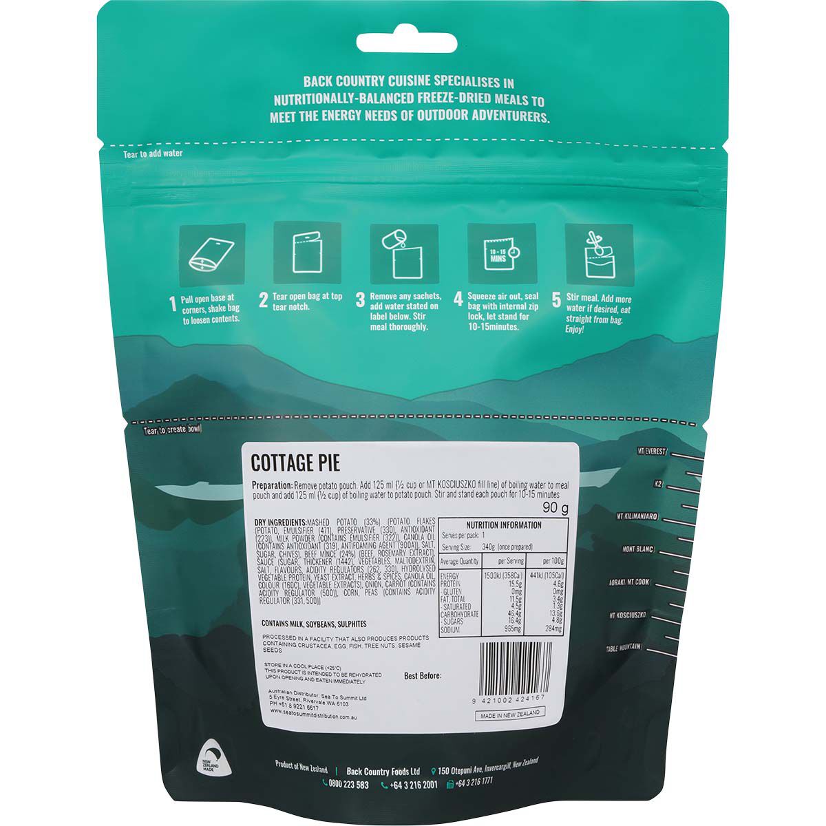 Back Country Cuisine Freeze Dried Cottage Pie 1 Serve, , bcf_hi-res