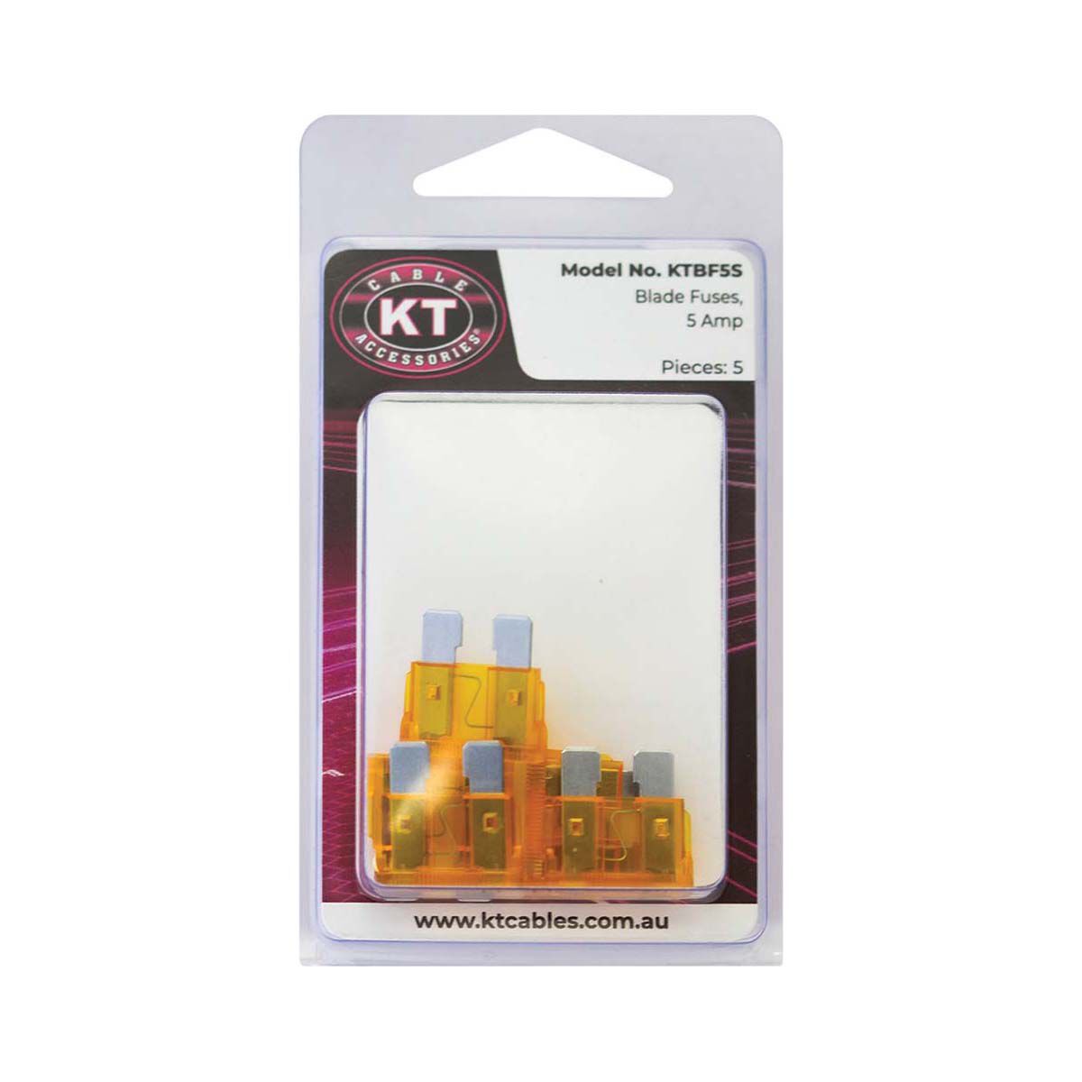 KT Cables Standard Blade Fuse 5 Pack BCF