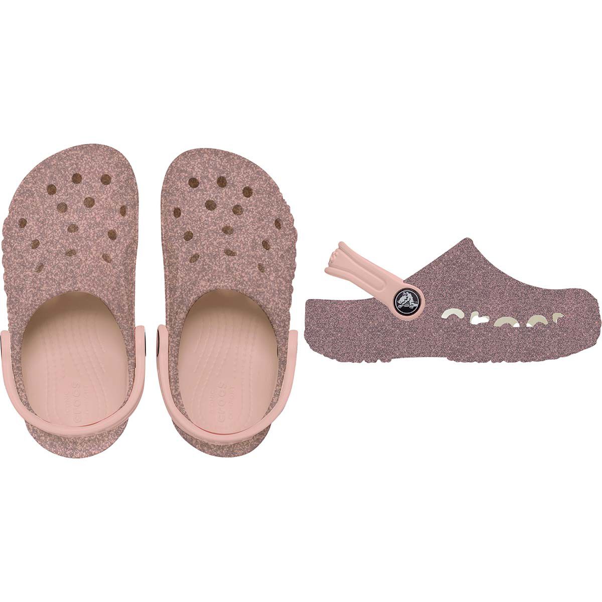 Crocs Kids' Baya Glitter Clogs Pink Rose 6, Pink Rose, bcf_hi-res