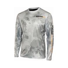 Savage Men's Long Sleeve Crew Sublimated Polo, Grey, bcf_hi-res