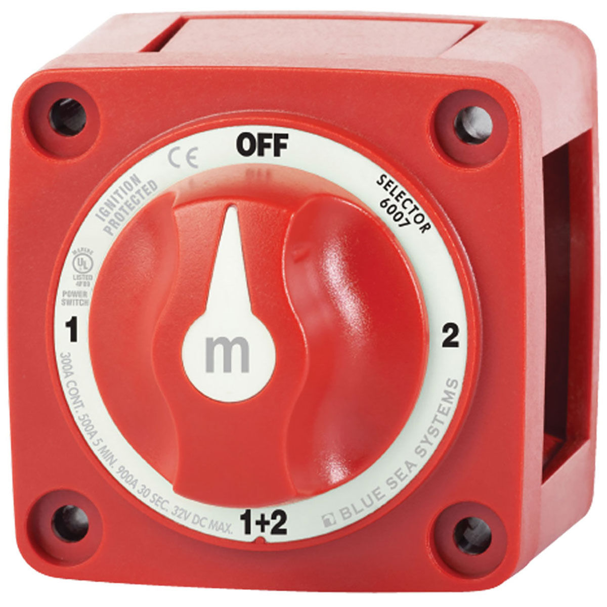 Blue Sea Systems m-Series Mini Battery Selector Switch Red, Red, bcf_hi-res