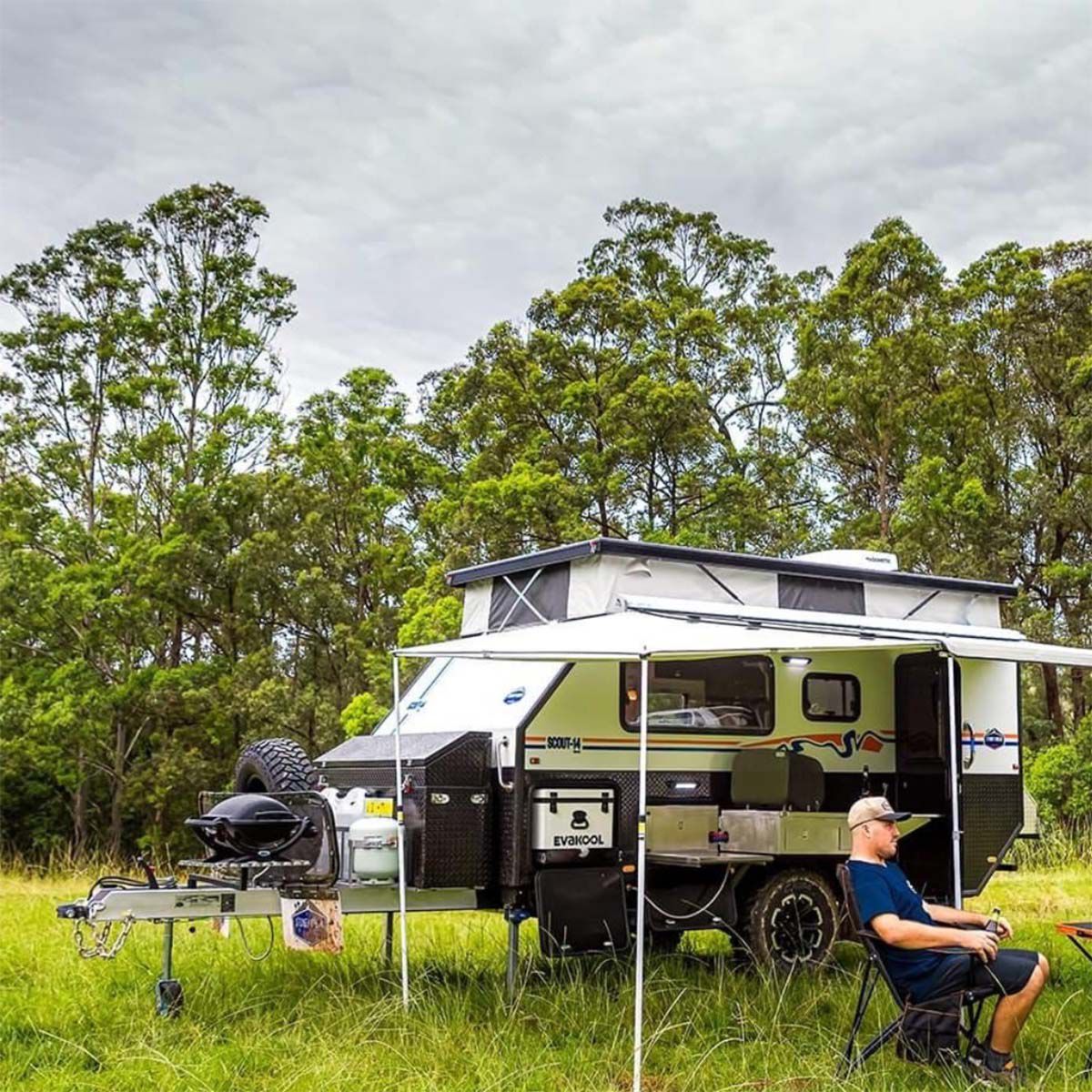 BBQARM Caravan/Trailer Kit Aluminium, , bcf_hi-res