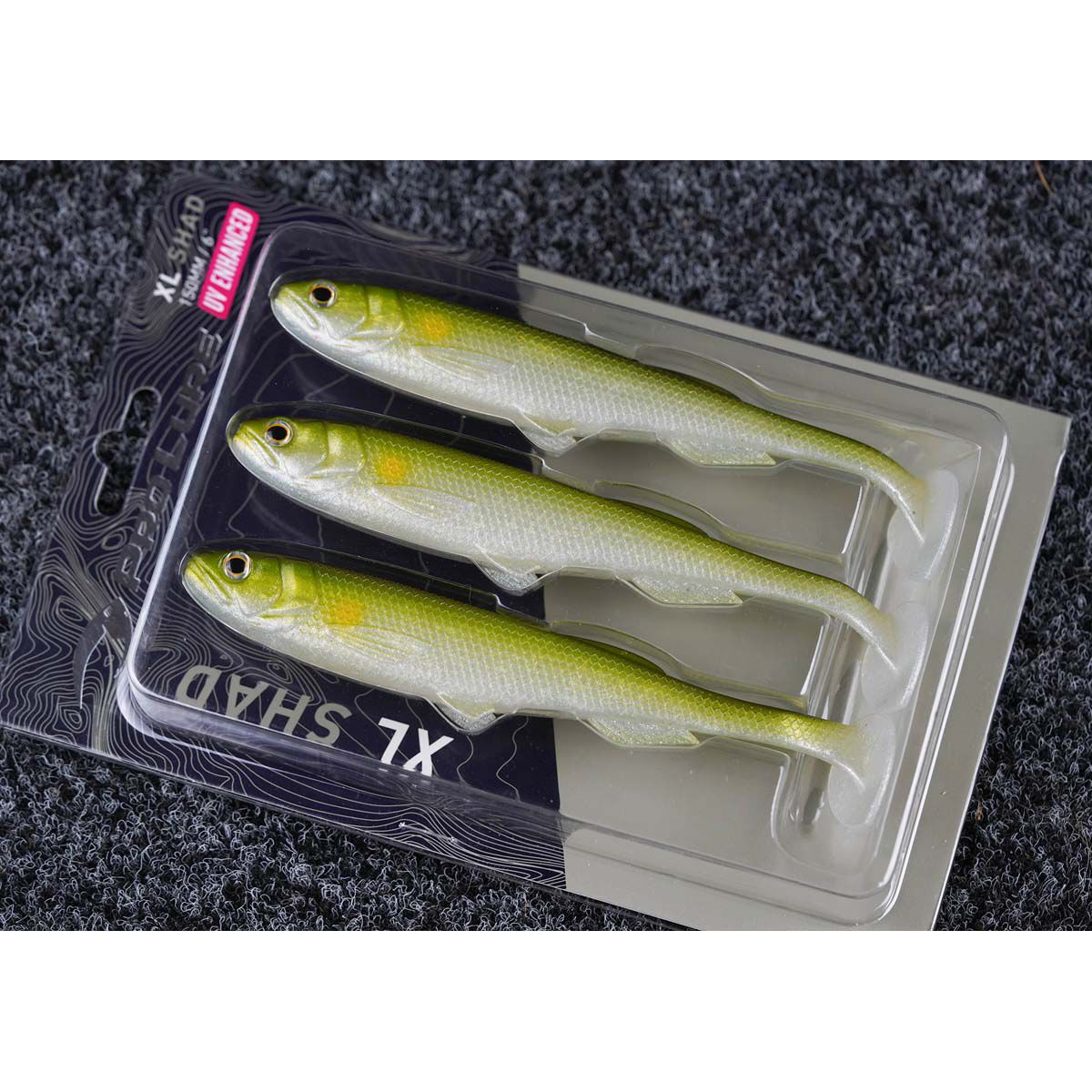 Pro Lure XL Shad Soft Plastic Minnow 150mm Perch UV, Perch UV, bcf_hi-res