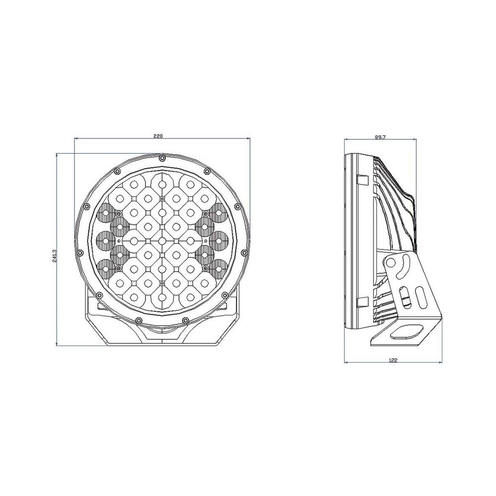 Xtm Led Driving Lights 9in Bcf