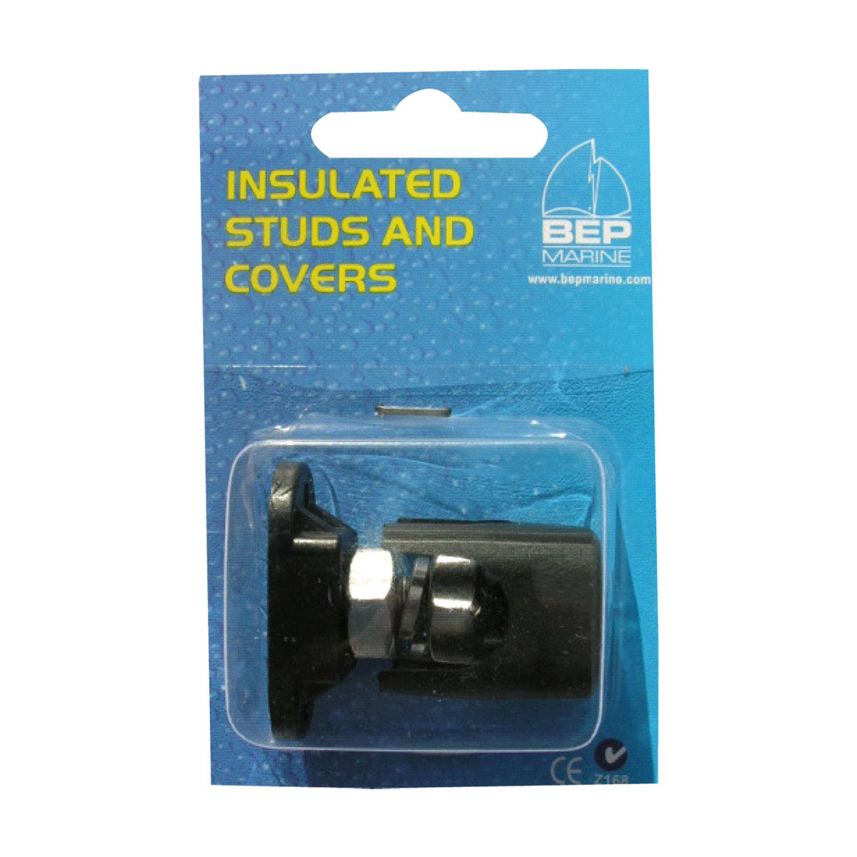 BEP Single Insulated 6mm Stud With Black Cover, , bcf_hi-res