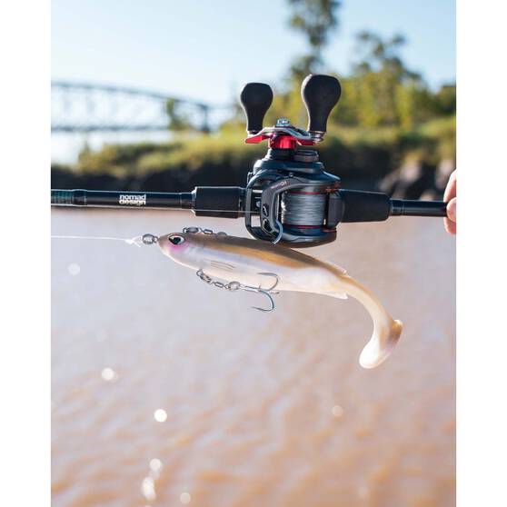 Nomad Live Ops Maniax Paddle Tail Pre-Rigged Soft Plastic Lure 8in Pearl White, Pearl White, bcf_hi-res