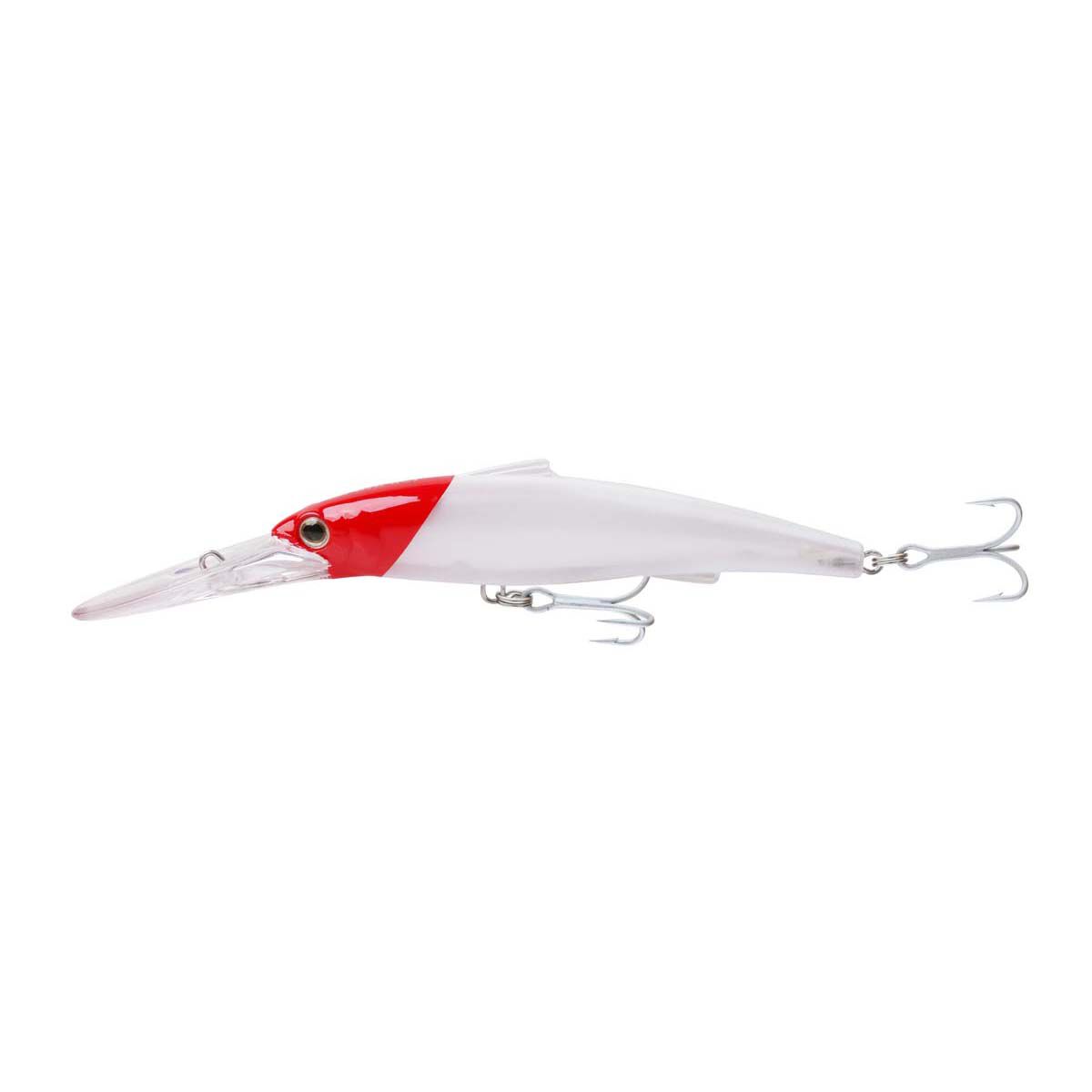 Samaki Pacemaker Double Deep Hard Body Lure 120mm White Red Head, White Red Head, bcf_hi-res