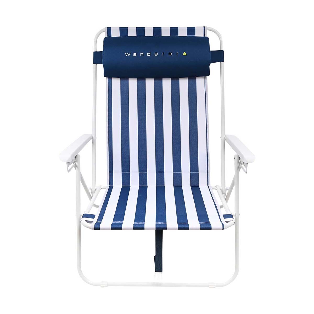 Wanderer Nautical Stripe Beach Chair 120kg, , bcf_hi-res