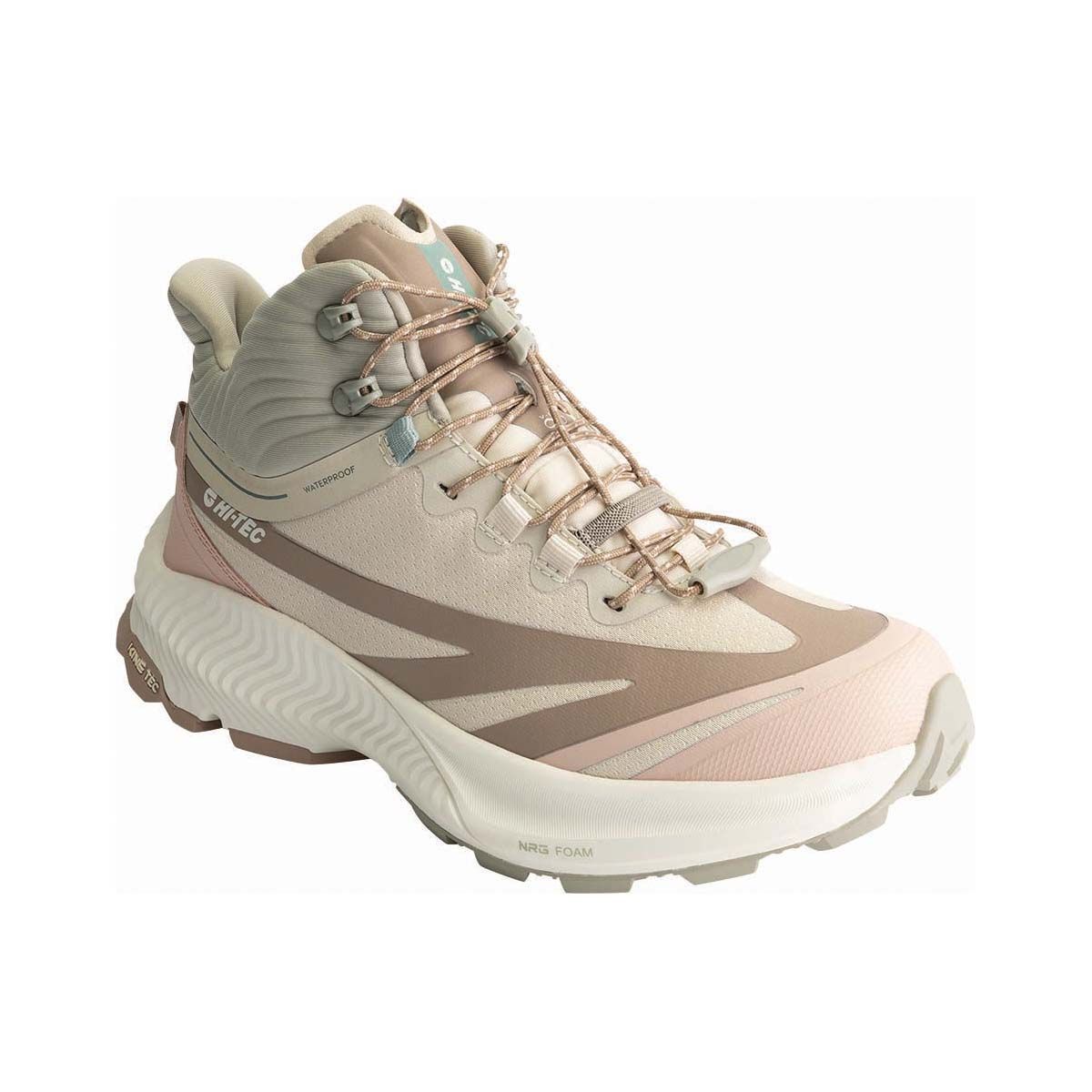 Hi-Tec Nomad Women&rsquo;s Waterproof Mid Hike Shoe White / Grey 6, White / Grey, bcf_hi-res