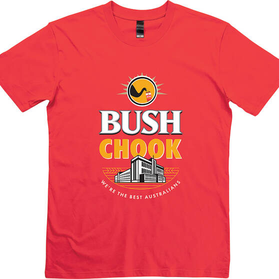 Bush Chook Men's Bush Chook Logo Tee, Red, bcf_hi-res