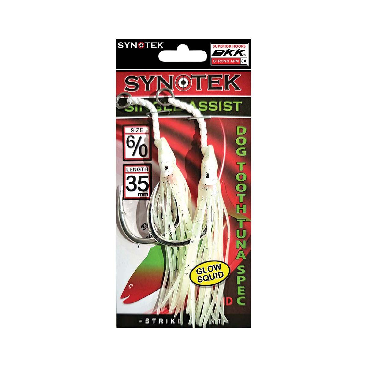 Synotek Single Assist Hooks 6/0 3.5cm Full Glow, Full Glow, bcf_hi-res