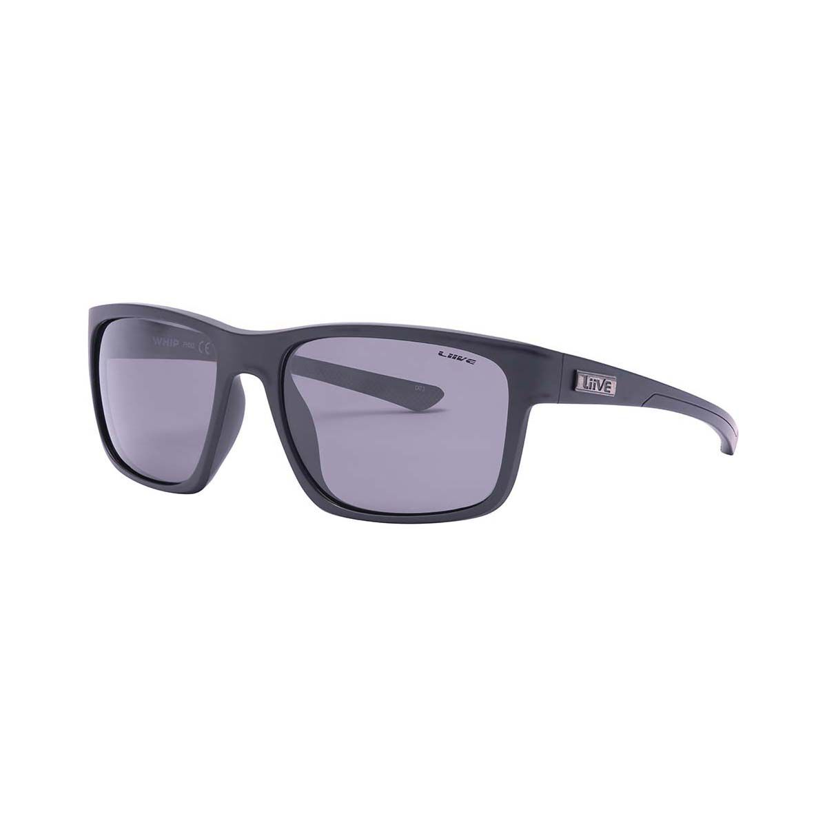 Liive Men&rsquo;s Whip Polarised Sunglasses Matt Black with Grey Lens, , bcf_hi-res